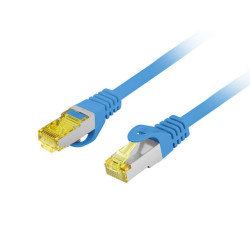 PATCHCORD CAT.6A S/FTP LSZH CU 0.25M MODRÝ