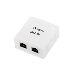 KRABICE PRO POVRCHOVOU MONTÁŽ CAT.5E FTP STÍNĚNÁ 2X RJ45 BÍLÁ
